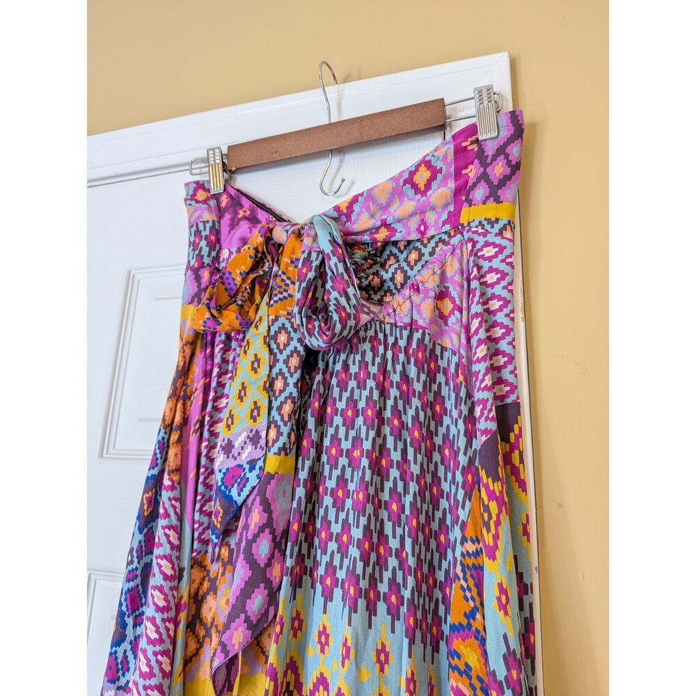 Tigerlily Utopia Trinity Maxi Dress Size 6 Boho Patchwork Print Halter Tie Back - Picture 10 of 11